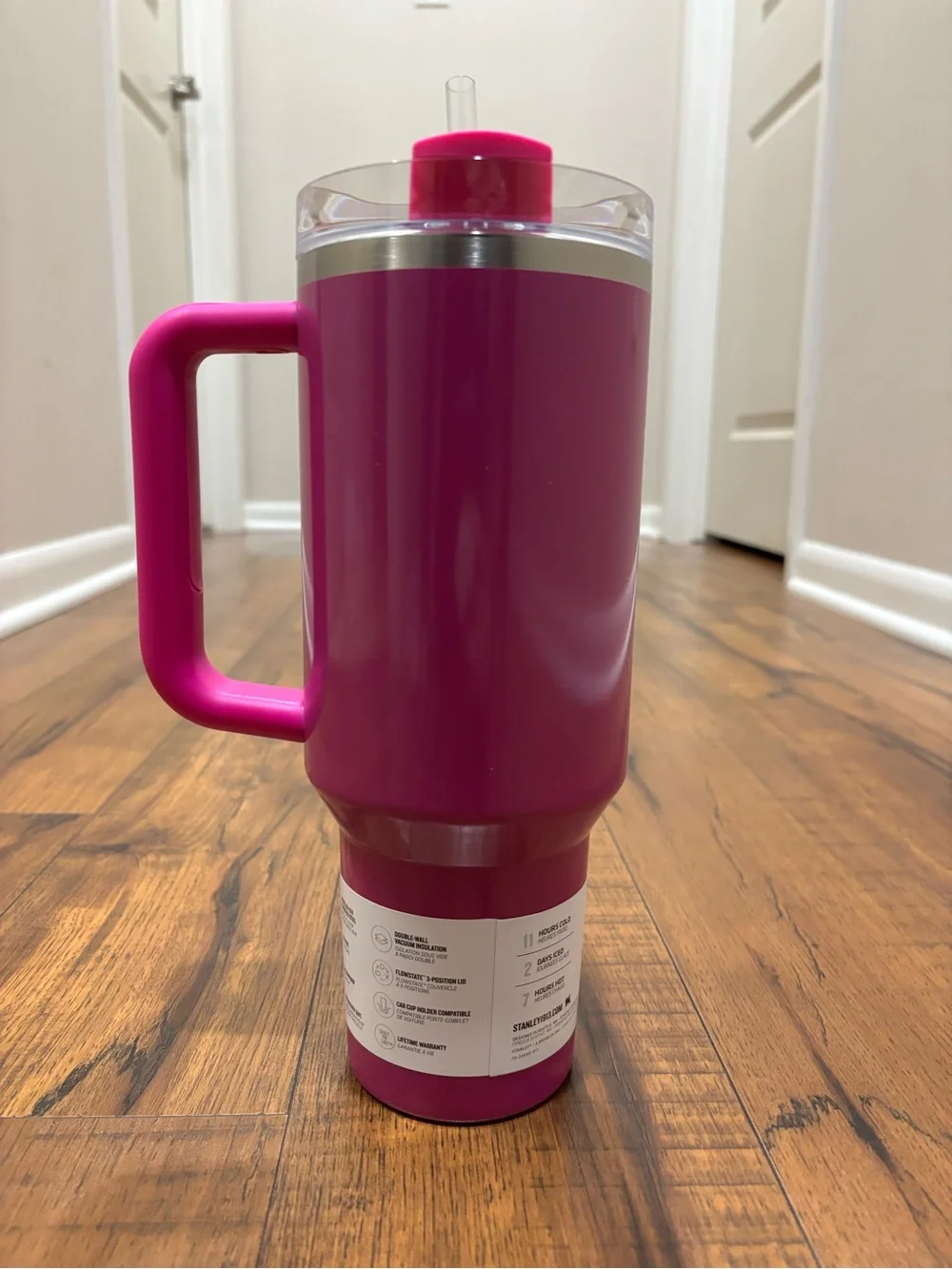 Stanley Quencher H2.0 Tumbler 40 oz in Pink Punch Shimmer Hydration Teacher Gift - Picture 8 of 12